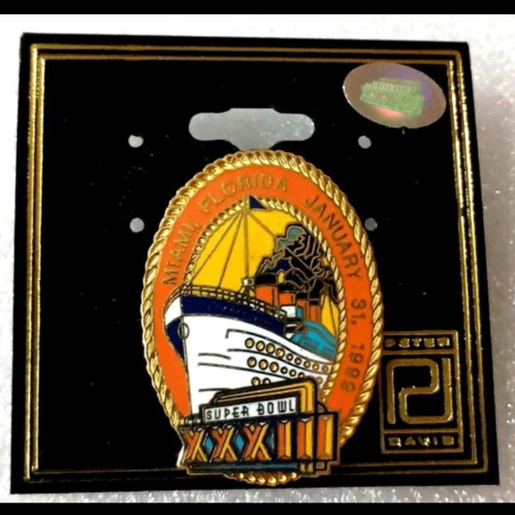 Peter David Super Bowl XXXIII 01/31/1999 Denver Broncos NFL Football Ovl Pin MOC - Picture 1 of 5